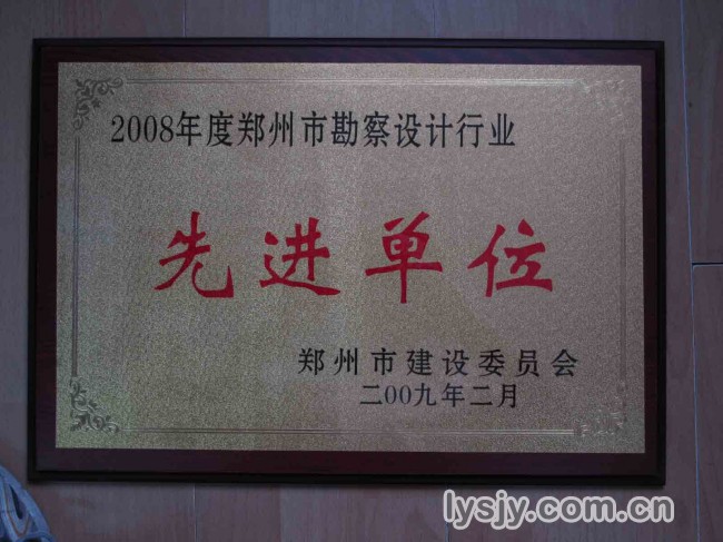 2008年度郑州市先进单位